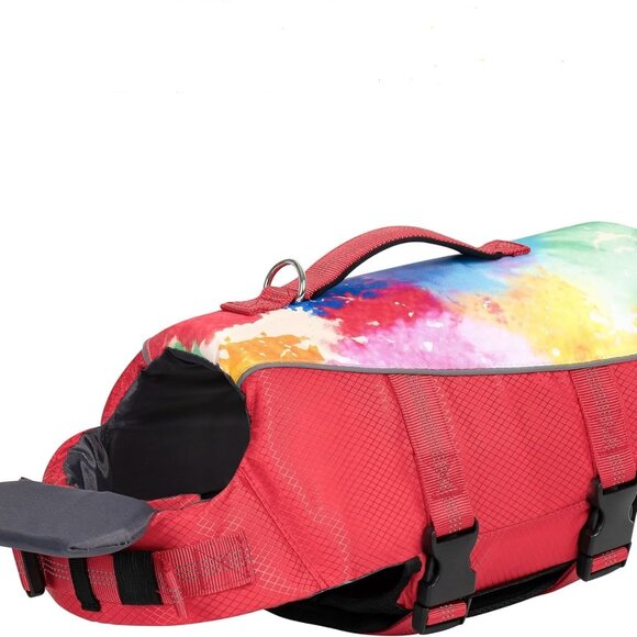 CYEOLLO Dog Life Jacket Red Tie Dog Large Life Vest Swimming Boating NEW - Picture 1 of 10